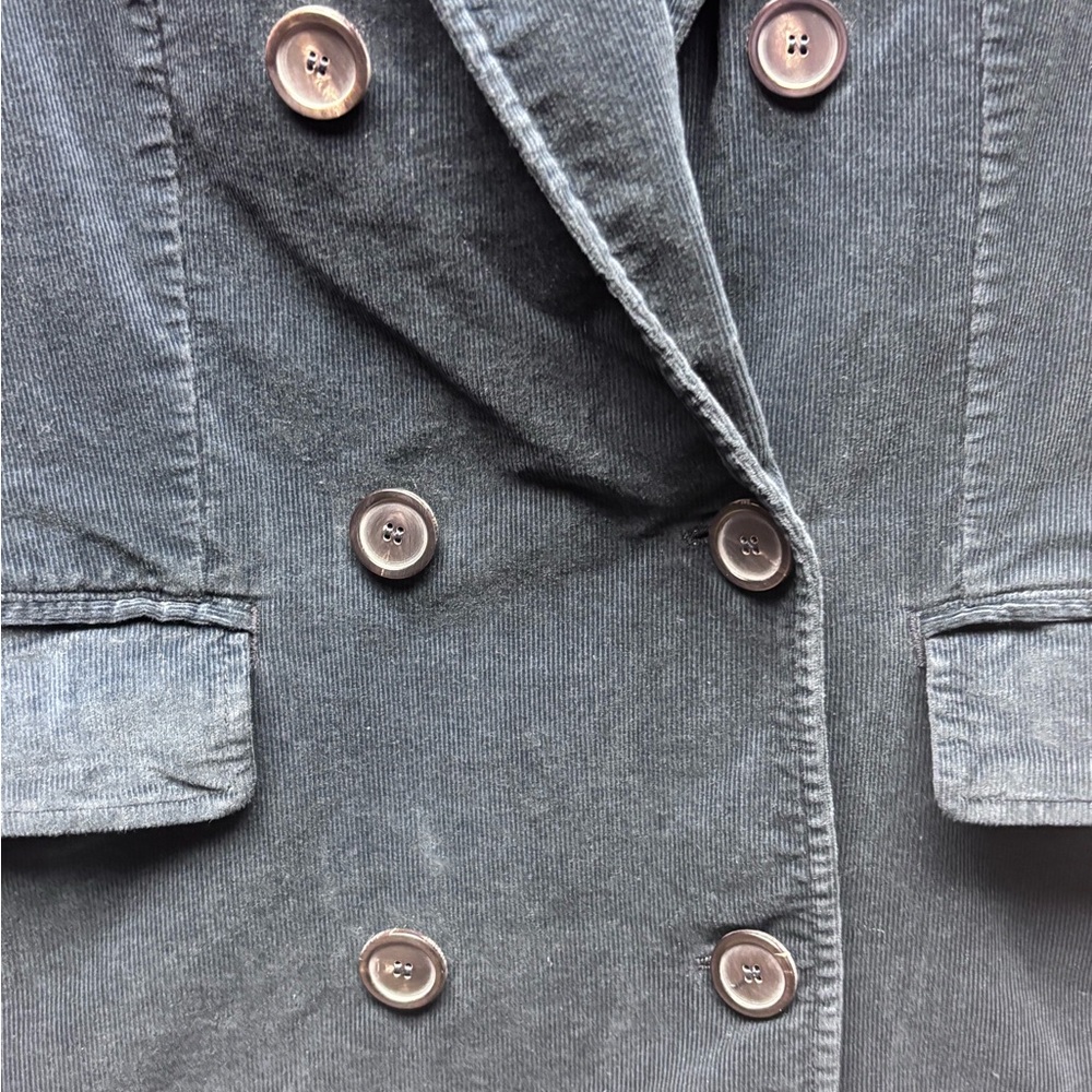 Piazza Sempione Blue Corduroy Double-Breasted Blazer – Size 44 (Made in Italy) - Picture 5 of 15